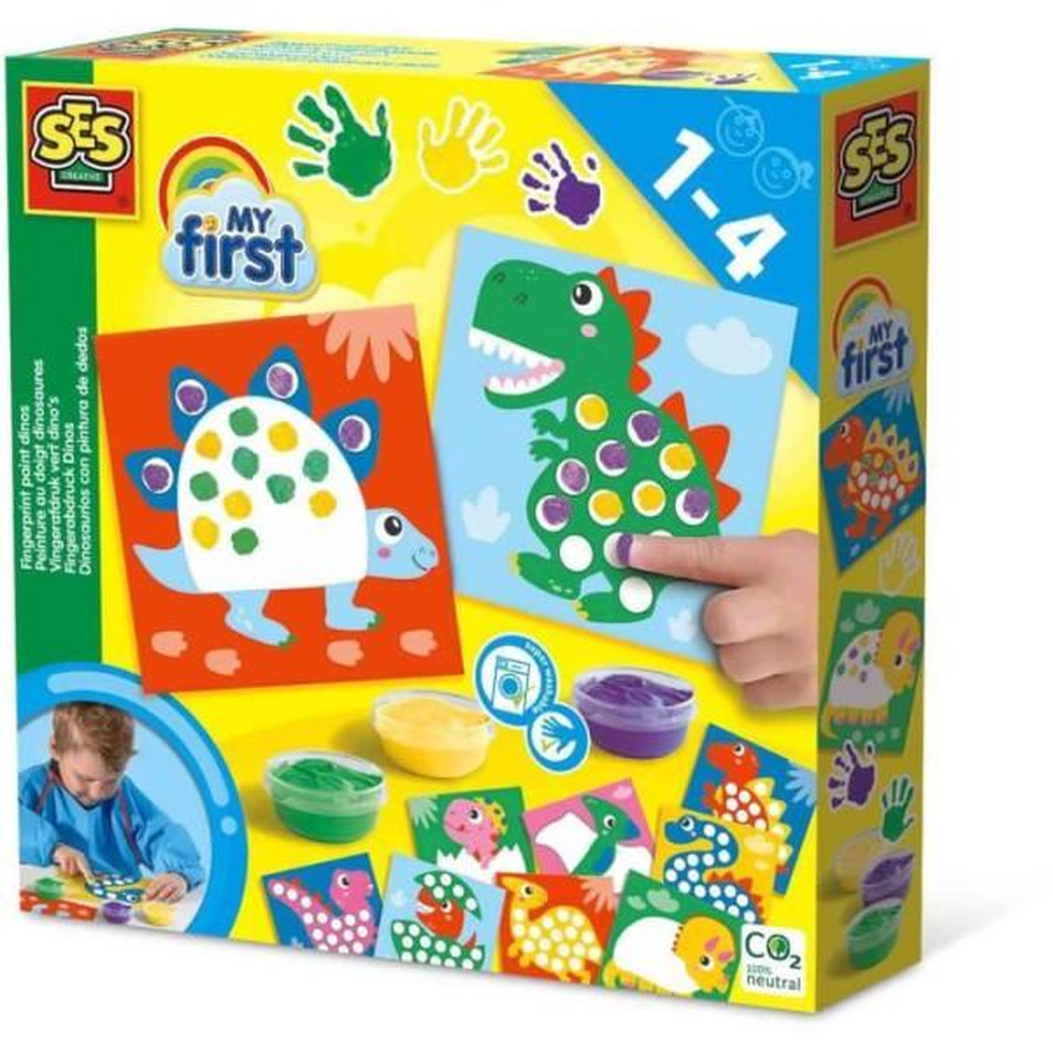 My first Peinture au doigt Dinosaures SES CREATIVE Peins 10 cartes de dinosaures. - vue 10