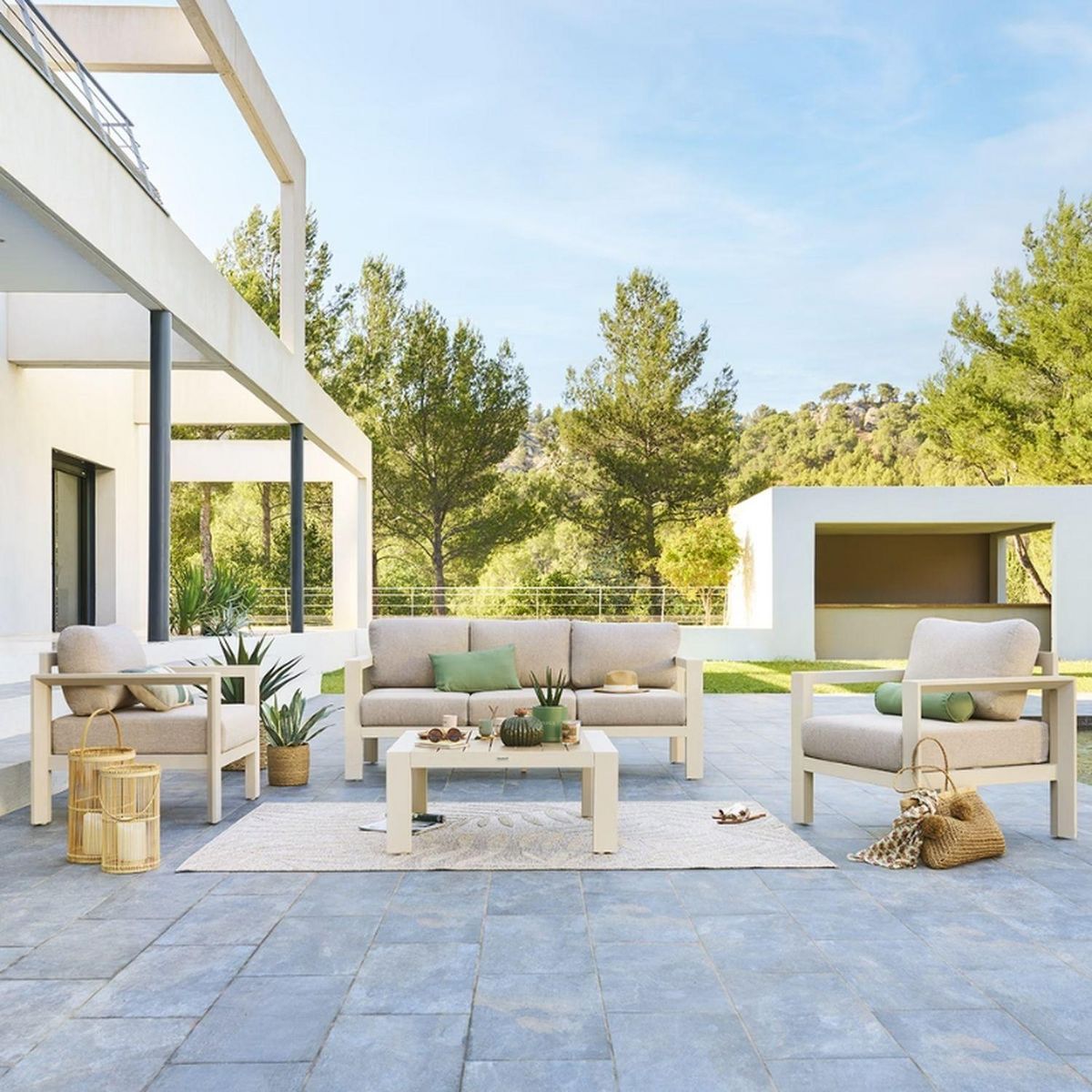 HESPERIDE Salon de jardin en aluminium 5 places EVASION