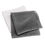Voir la diapositive 1 : Paris Prix Lot de 2 Essuie-mains  Gourmet  50x50cm Anthracite & Blanc