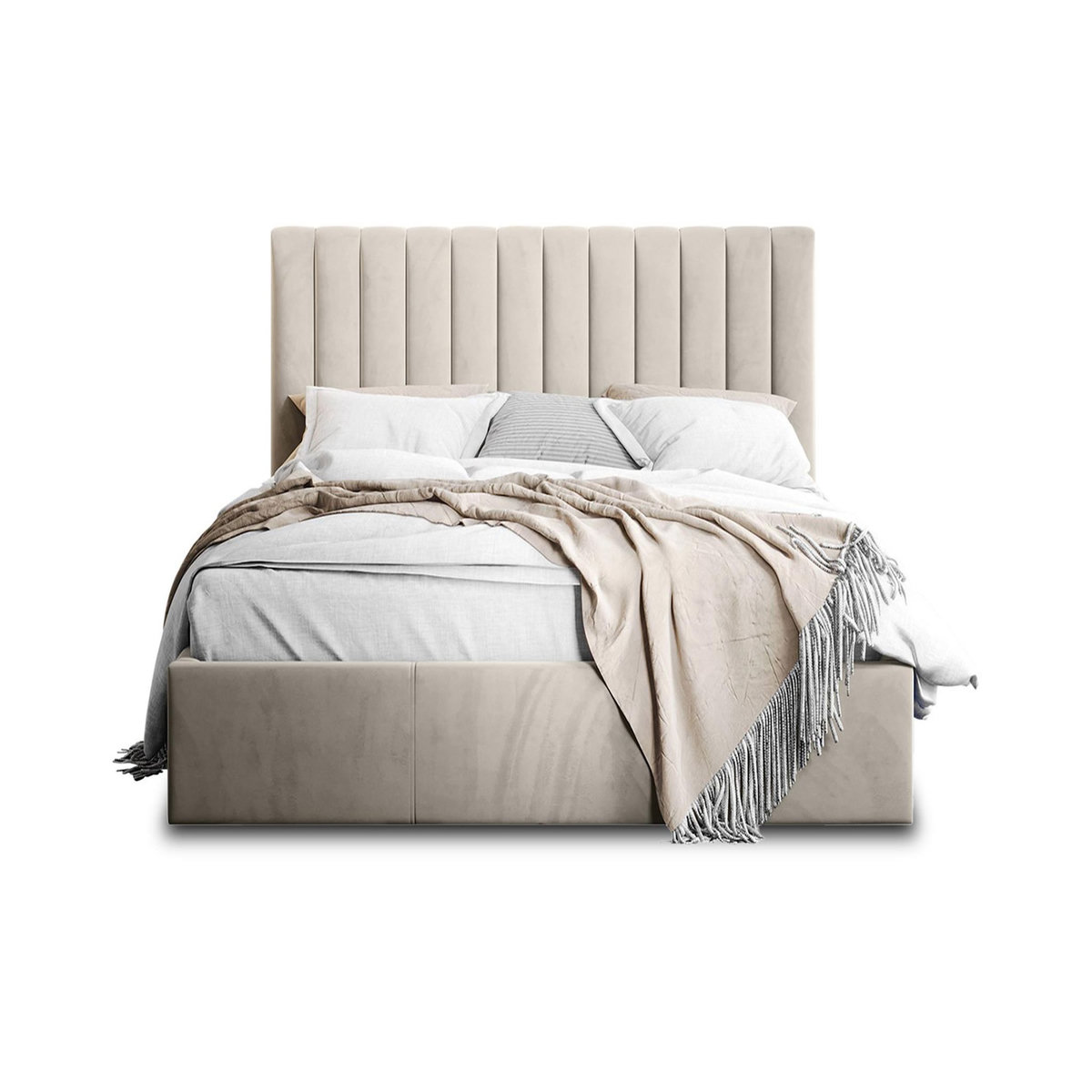 BEST MOBILIER Rosario - lit coffre - 140x200 - sommier inclus - en velours