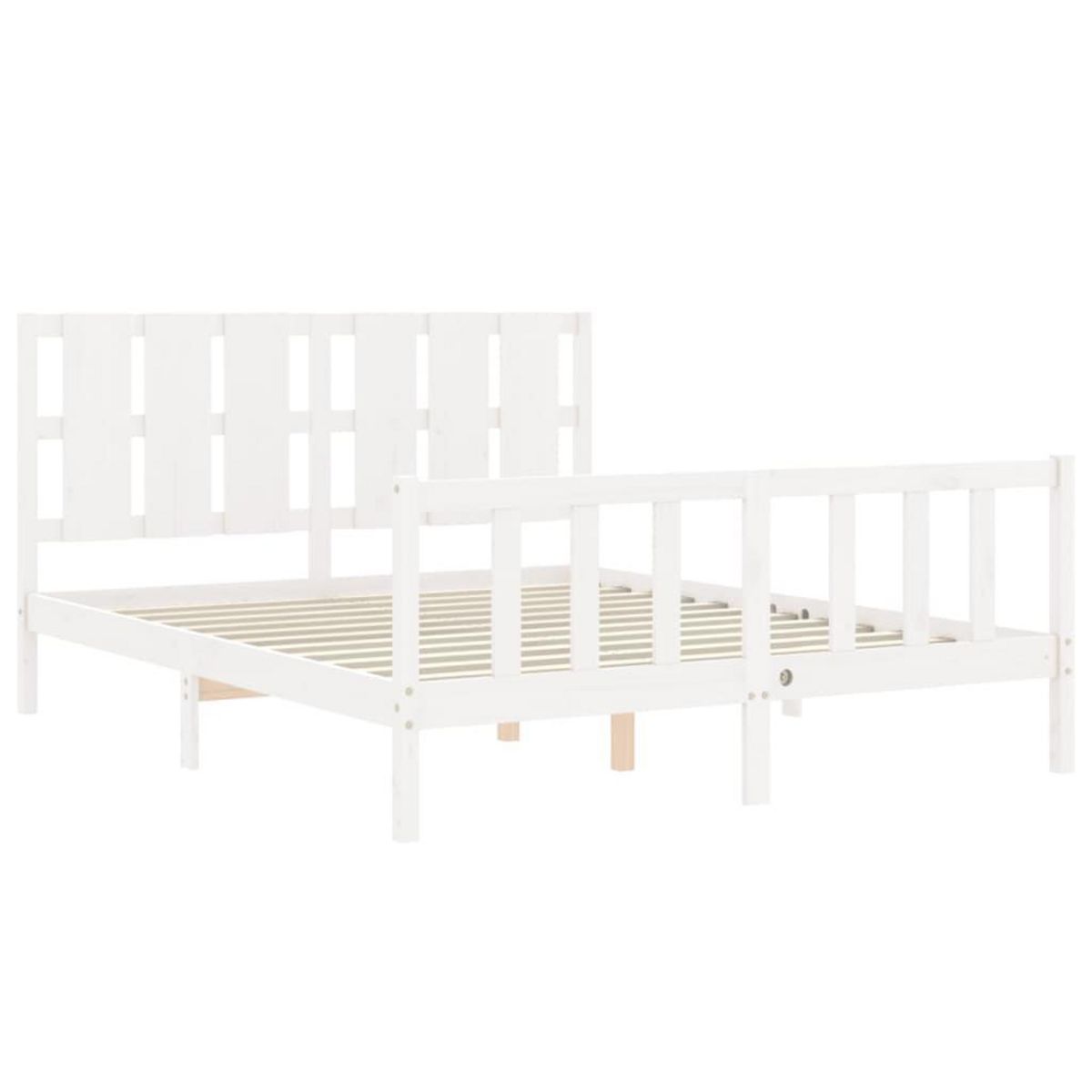 VIDAXL Cadre de lit sans matelas blanc bois de pin massif