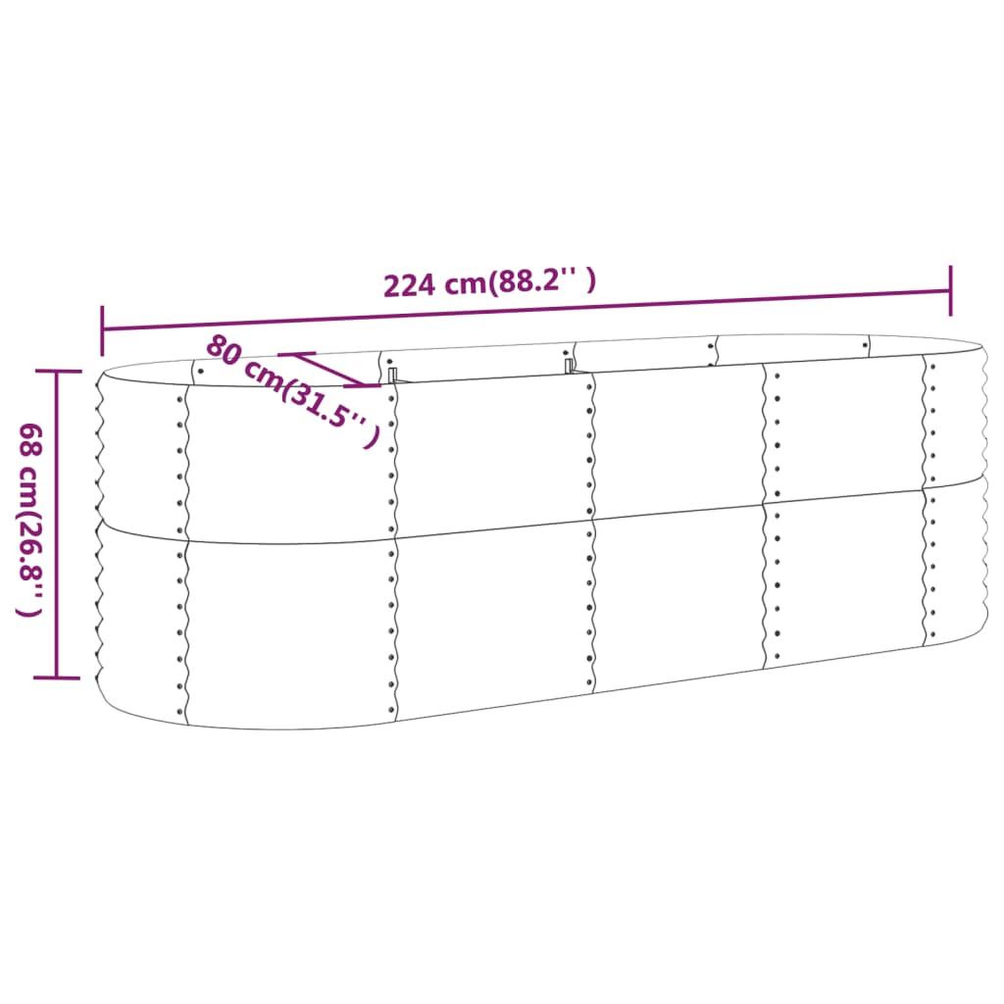 Voir la diapositive 6 : VIDAXL Lit sureleve de jardin Acier galvanise Argente