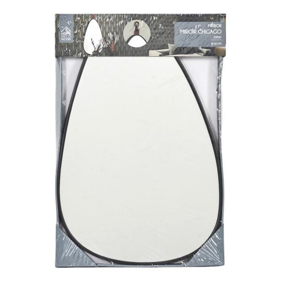 Paris Prix Miroir Avec Lanière  Chicago  60cm Noir