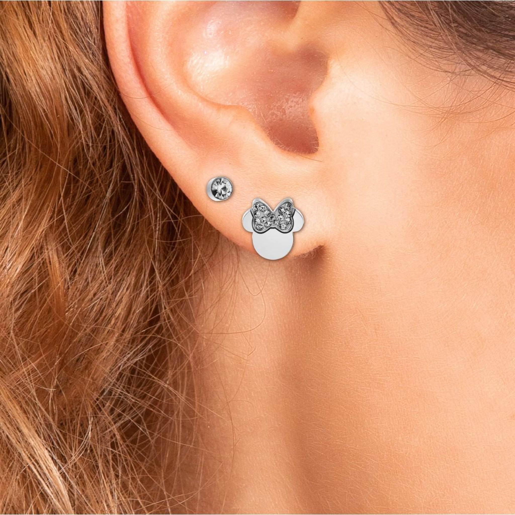 Voir la diapositive 1 : SC CRYSTAL Lot de 2 paires de boucles d'oreilles Disney ornées de Cristaux scintillants - Minnie