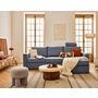 Voir la diapositive 1 : BEST MOBILIER Barrie - canapé d'angle réversible 4 places avec têtière amovible en tissu