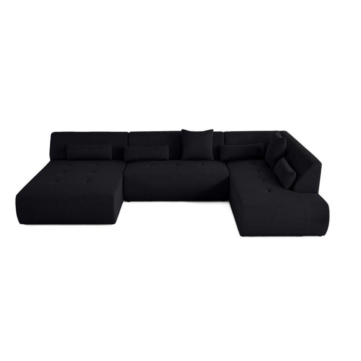 LISA DESIGN Onyx - canapé panoramique d'angle droit - 7 places - en tissu mailles 3d