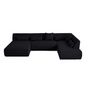 Voir la diapositive 6 : LISA DESIGN Onyx - canapé panoramique d'angle droit - 7 places - en tissu mailles 3d