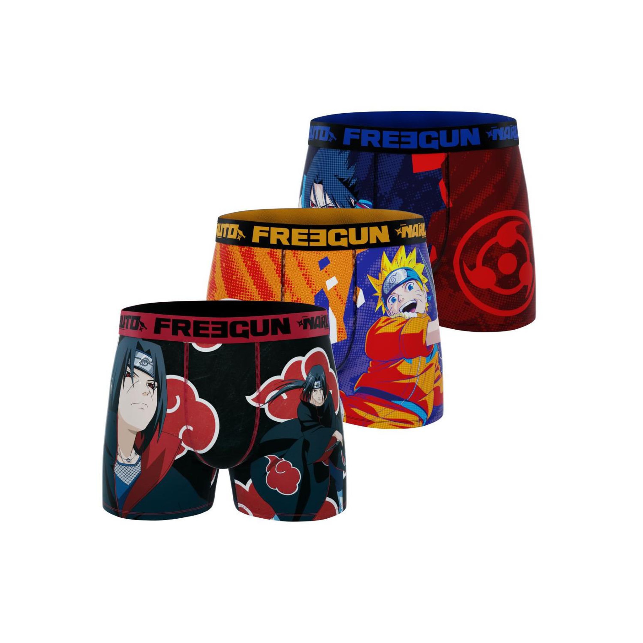 Voir la diapositive 1 : FREEGUN Lot de 3 boxers homme Naruto Classic