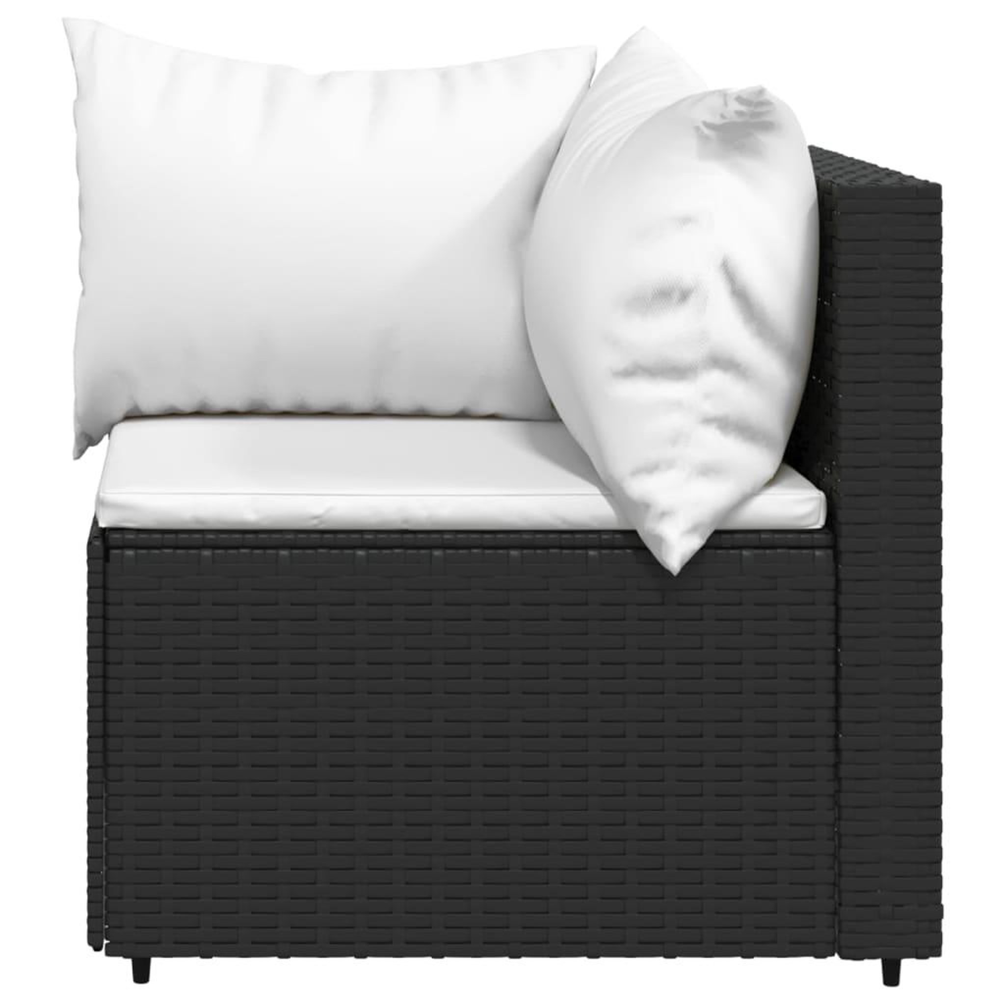 Voir la diapositive 4 : VIDAXL Canapes d'angle de jardin et coussins 2pcs Noir Resine tressee