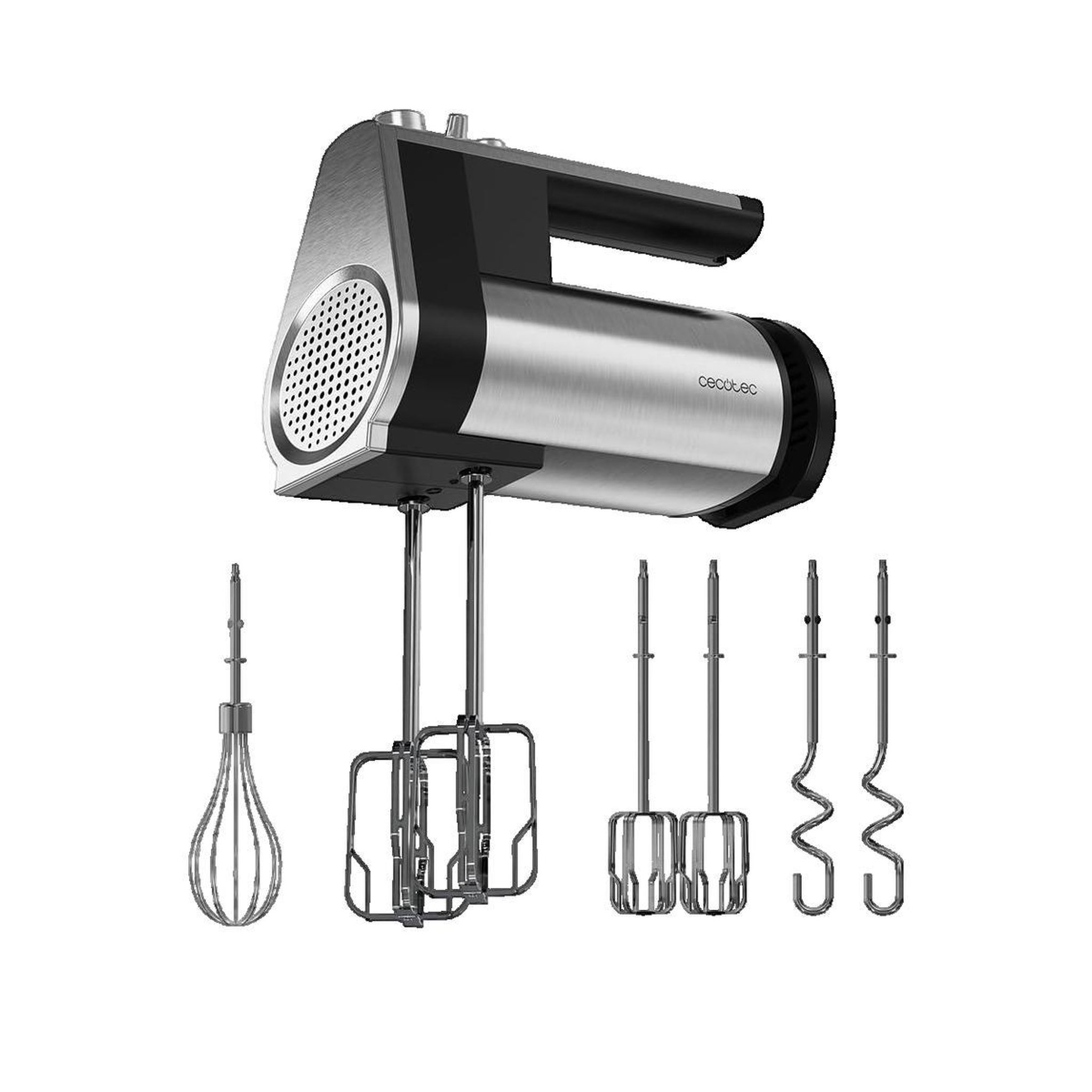 Voir la diapositive 1 : CECOTEC Batteur à main Cecotec PowerTwist 500 acier gris