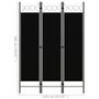 Voir la diapositive 6 : VIDAXL Cloison de separation 3 panneaux Noir 120x180 cm