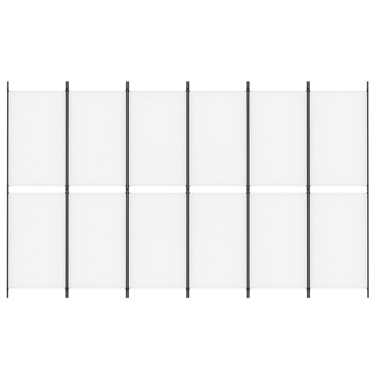 VIDAXL Cloison de separation 6 panneaux Blanc 300x180 cm Tissu