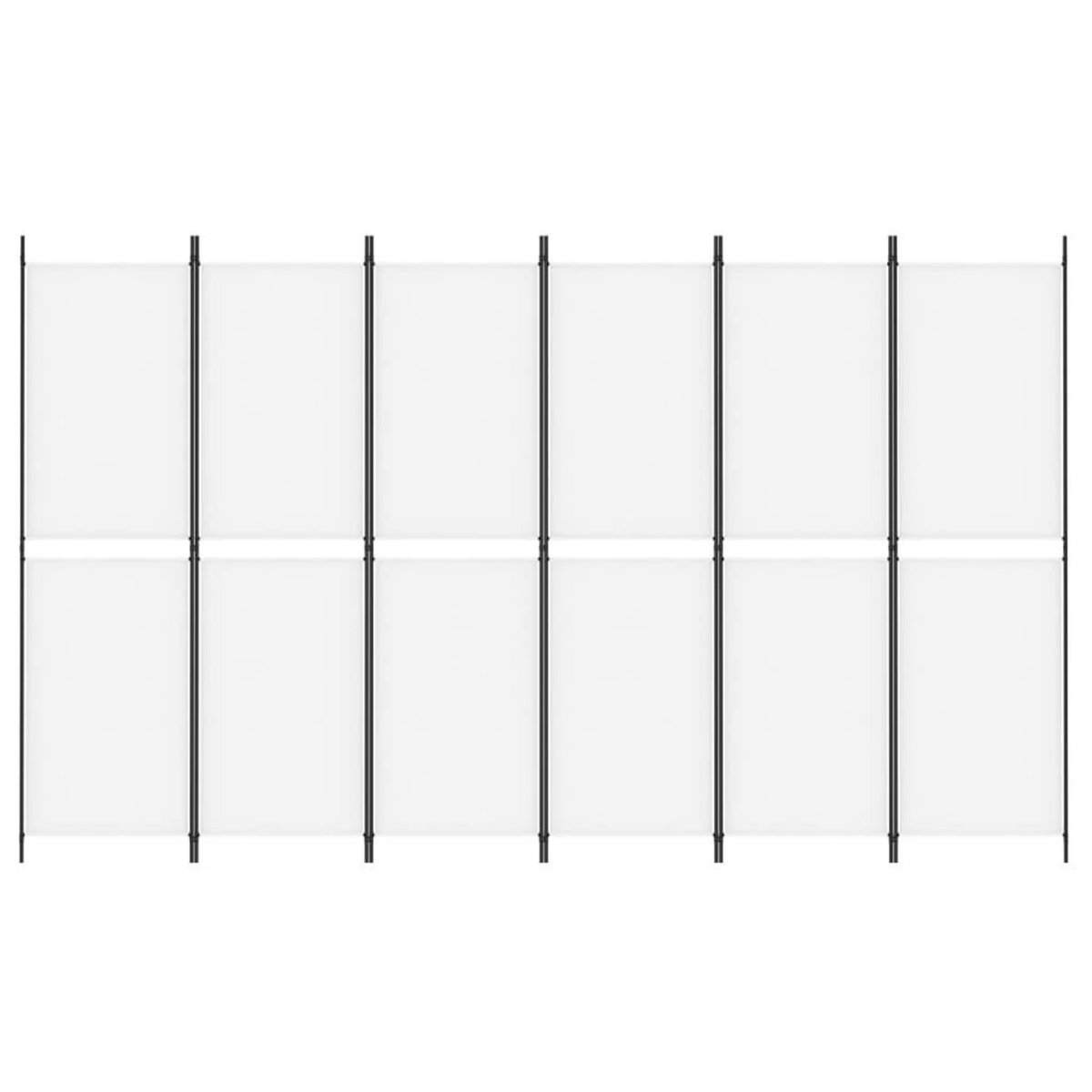 VIDAXL Cloison de separation 6 panneaux Blanc 300x180 cm Tissu