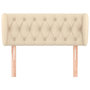 Voir la diapositive 3 : VIDAXL Tete de lit avec oreilles Creme 103x23x78/88 cm Tissu