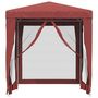 Voir la diapositive 3 : VIDAXL Tente de fete avec 4 parois laterales en maille Rouge 2x2m PEHD