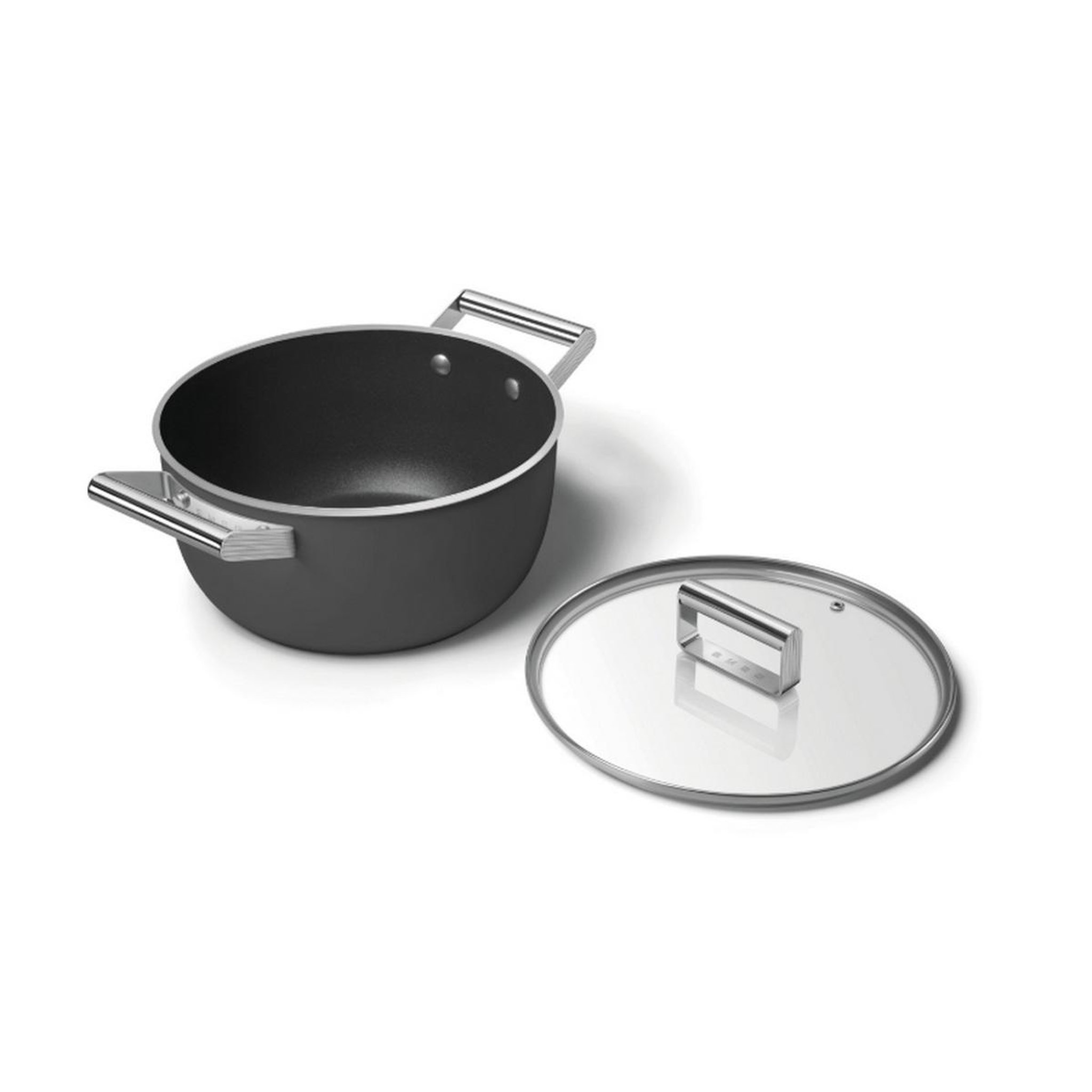 Voir la diapositive 5 : SMEG Faitout noir mat 24cm + couvercle - csf2412blm