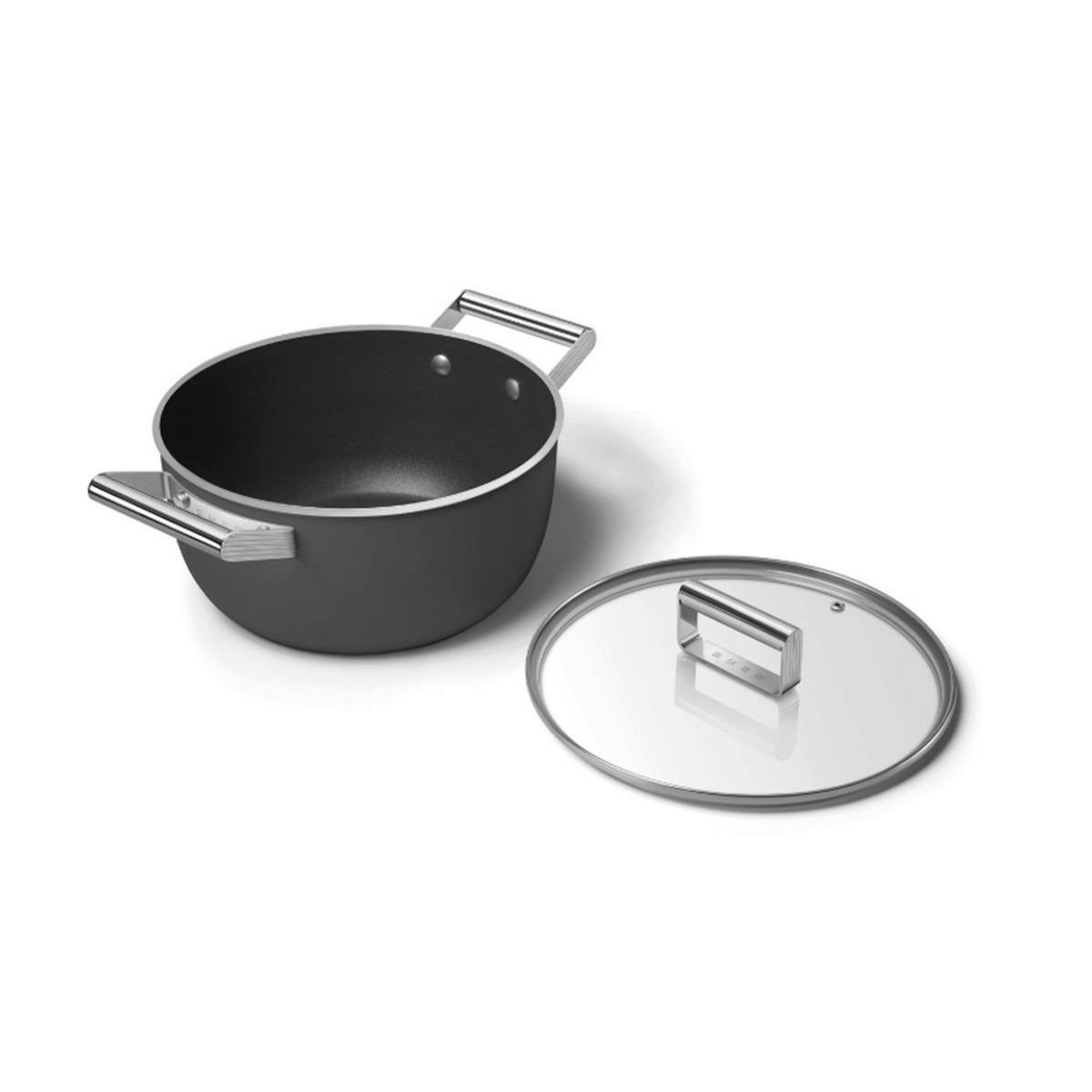 SMEG Faitout noir mat 24cm + couvercle - CSF2412BLM