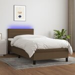 VIDAXL Sommier a lattes de lit et matelas et LED Marron fonce 80x200cm
