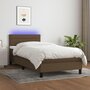 Voir la diapositive 1 : VIDAXL Sommier a lattes de lit et matelas et LED Marron fonce 80x200cm