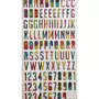GLOBAL GIFT 104 Autocollants réutilisables - Relief 3D - Alphabet - Multicolore - Paillettes
