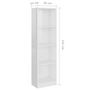 Voir la diapositive 6 : VIDAXL Bibliotheque a 4 niveaux Blanc brillant Bois d'ingenierie