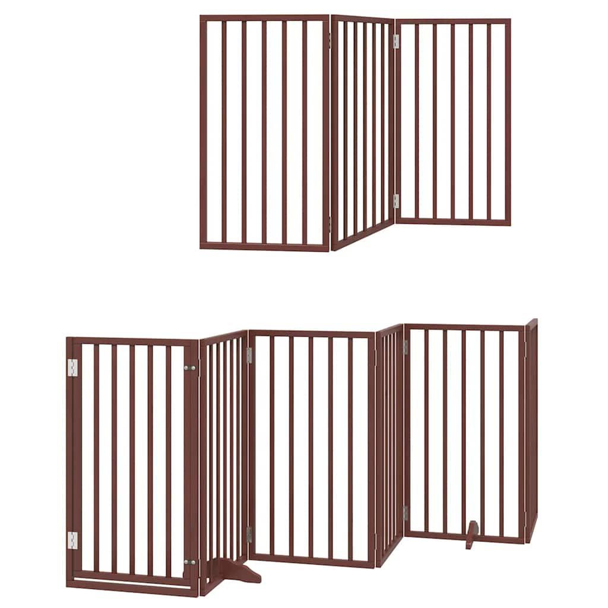 Voir la diapositive 6 : VIDAXL Barriere pour chien porte pliable 9 panneaux bois de peuplier
