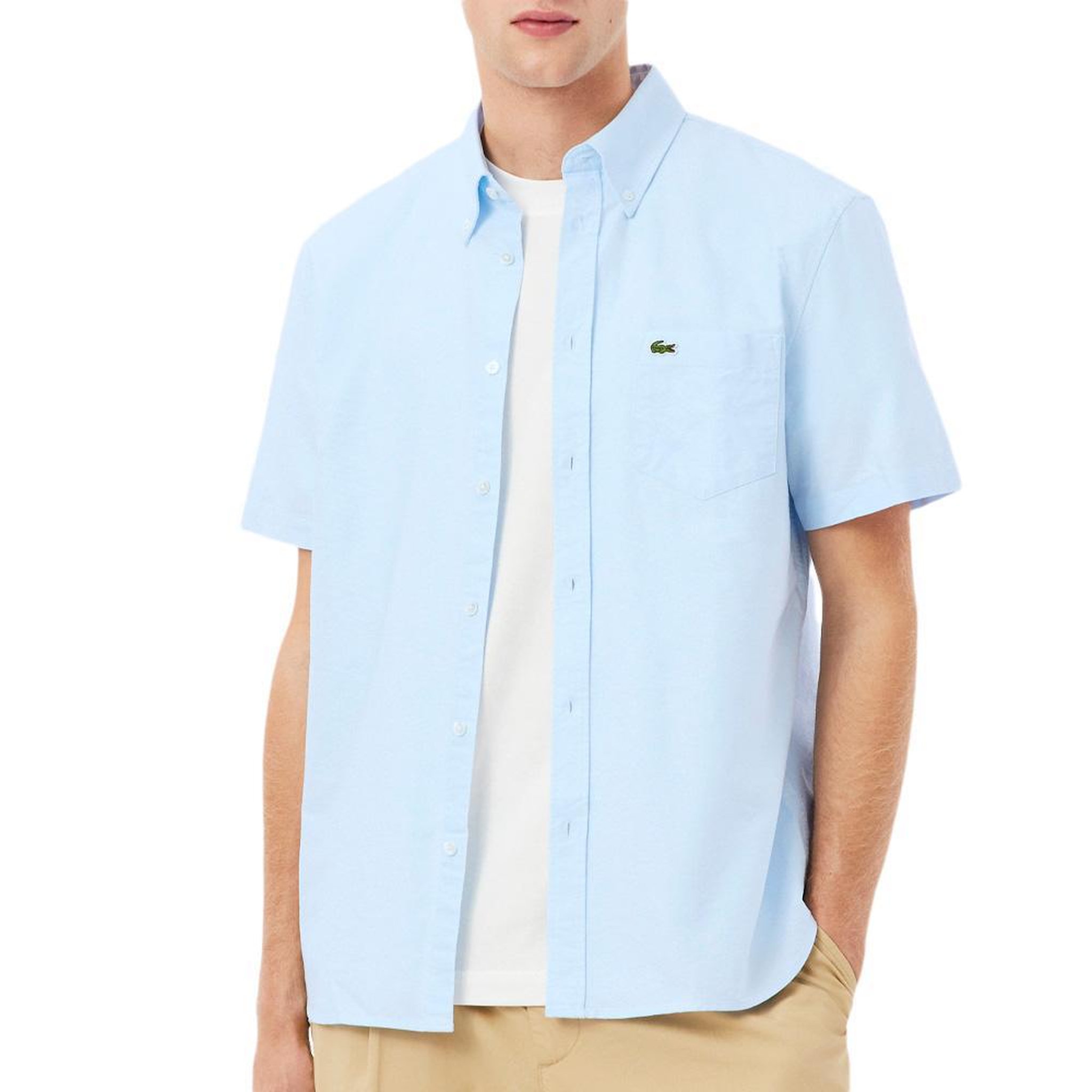 Voir la diapositive 1 : Lacoste Chemise Manches Courtes Bleu Homme Lacoste regular fit Oxford