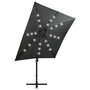 Voir la diapositive 4 : VIDAXL Parasol de jardin en porte-a-faux avec mat et lumieres LED