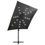 Voir la diapositive 4 : VIDAXL Parasol de jardin en porte-a-faux avec mat et lumieres LED