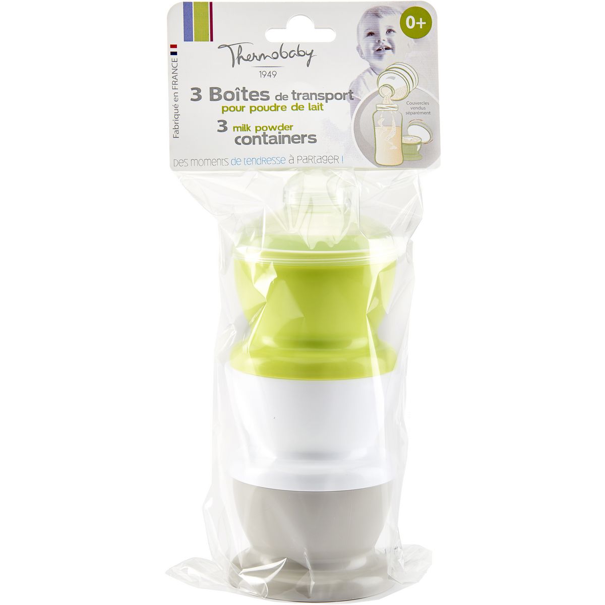 Boîte Doseuse à Lait En Poudre 3 Compartiments Empilables - Portable, Étanche, Pour Voyage Avec Bébé, Stockage Collations (Matériau PP) - 8