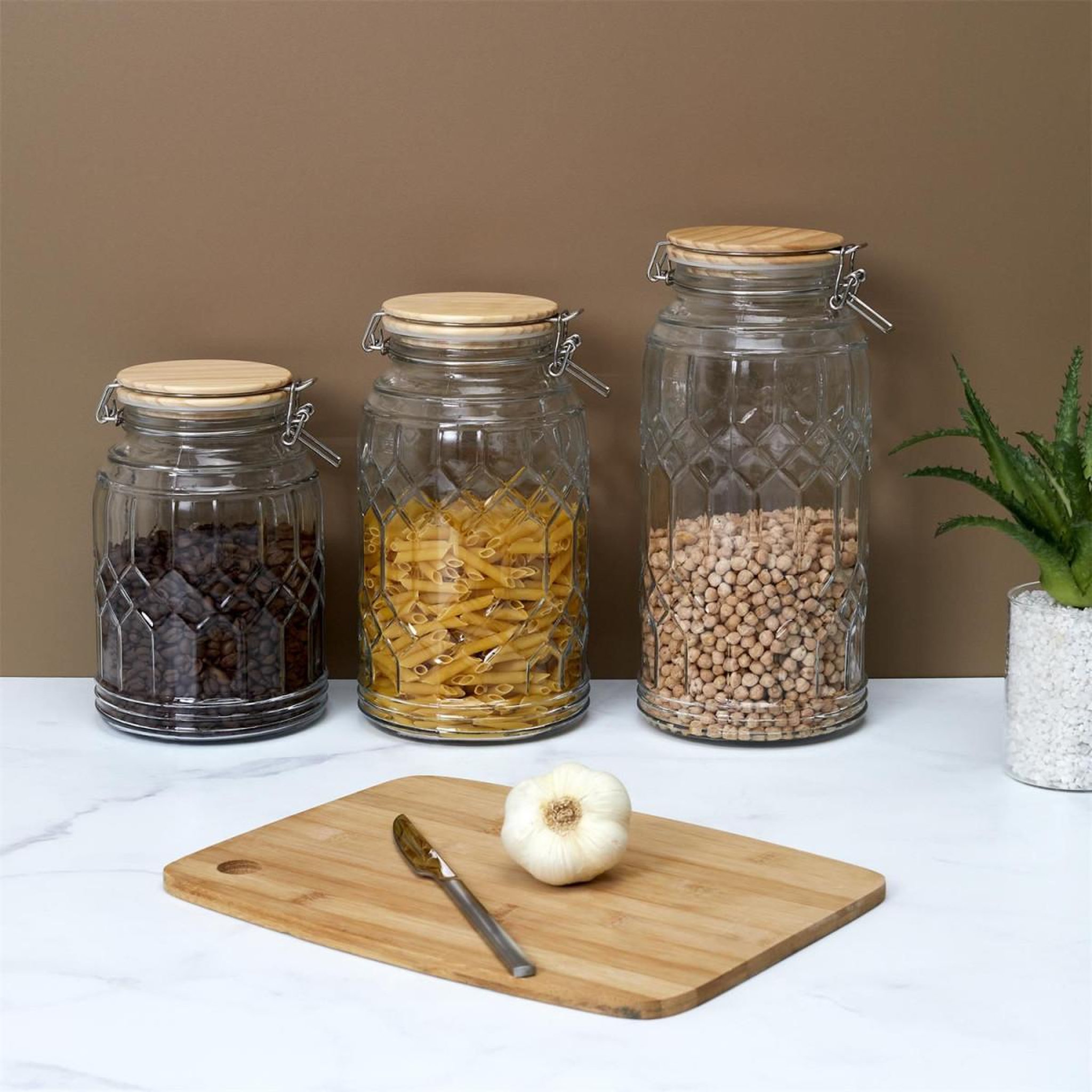 Voir la diapositive 2 : COOK CONCEPT Bocal de Conservation  Bambou  1,8L Transparent