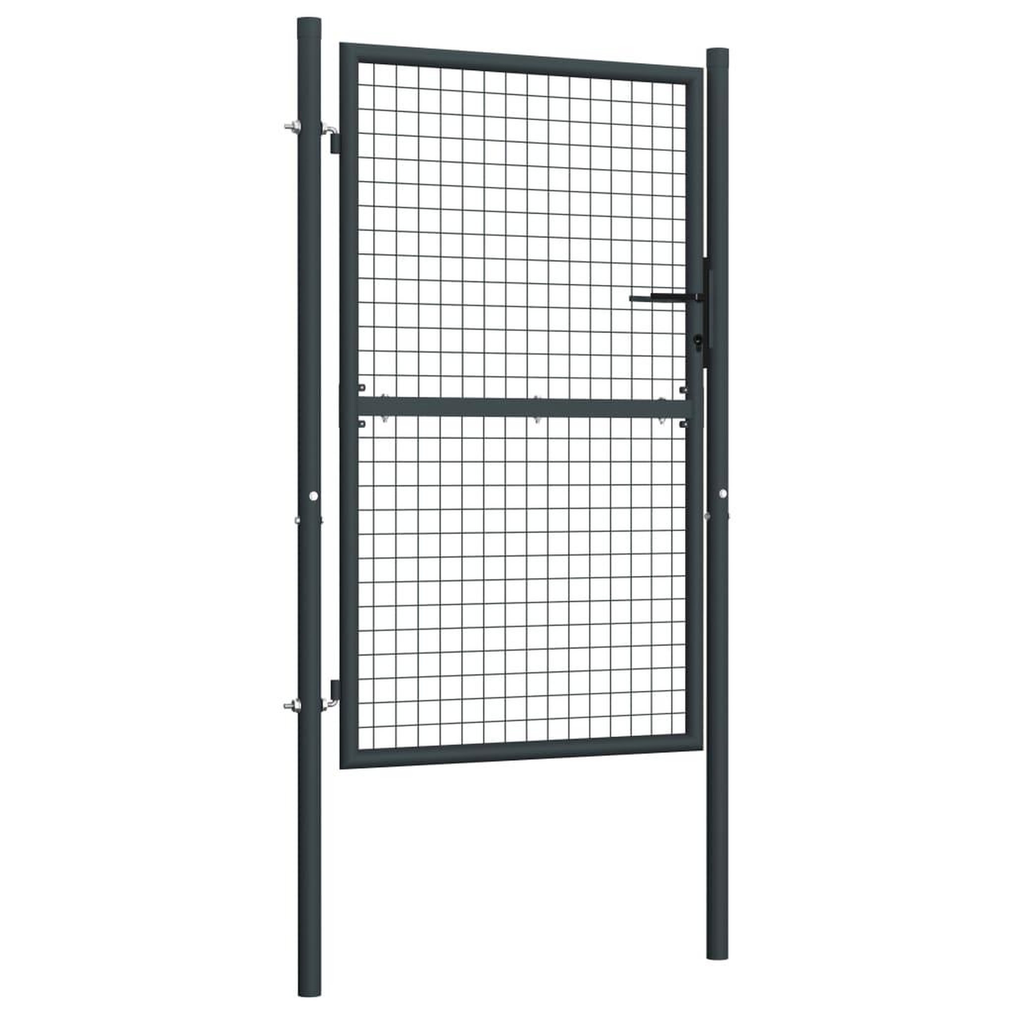 Voir la diapositive 2 : VIDAXL Portail en maille de jardin Acier galvanise 100 x 250 cm Gris