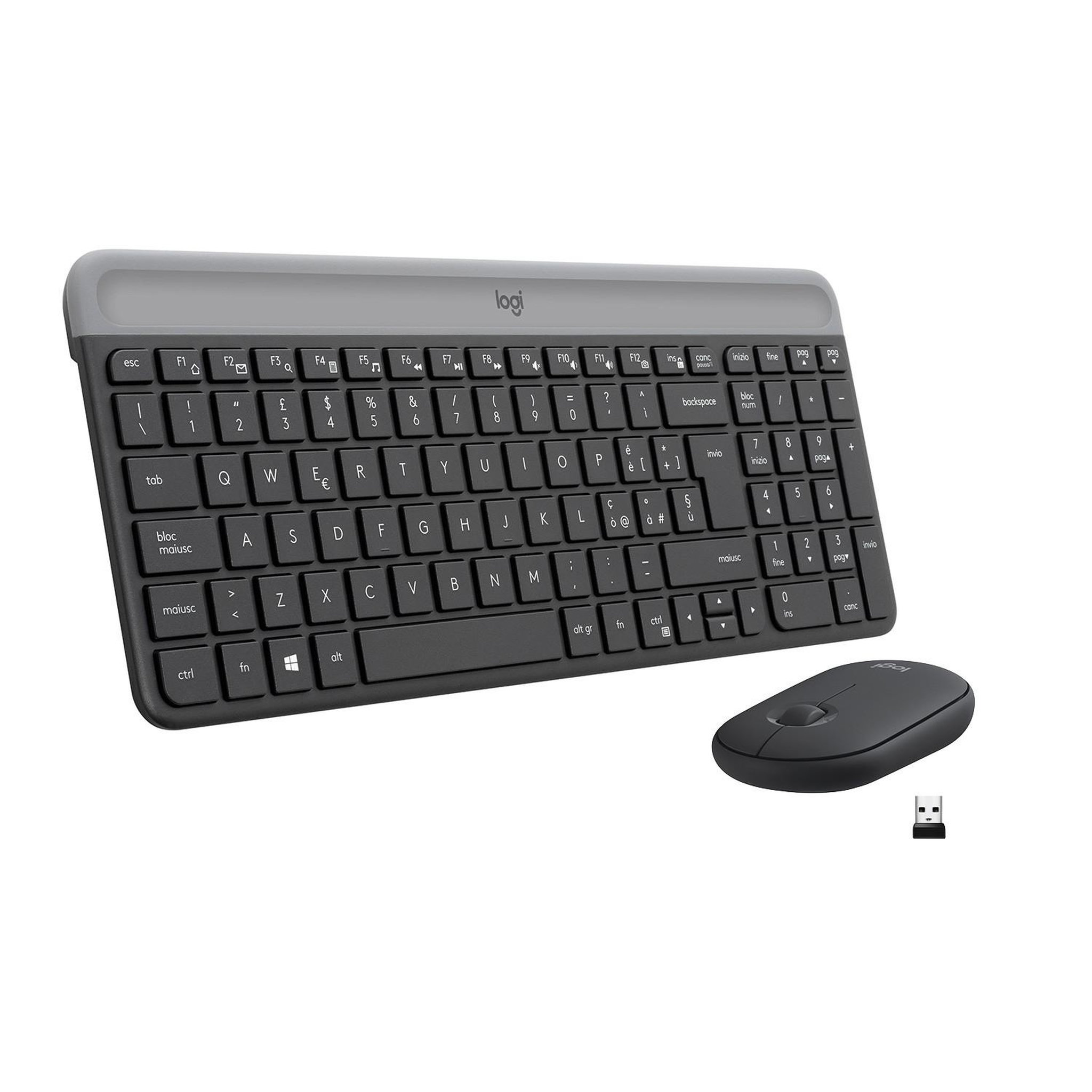 Voir la diapositive 3 : Logitech Logitech MK470 clavier USB QWERTY Italien Graphite