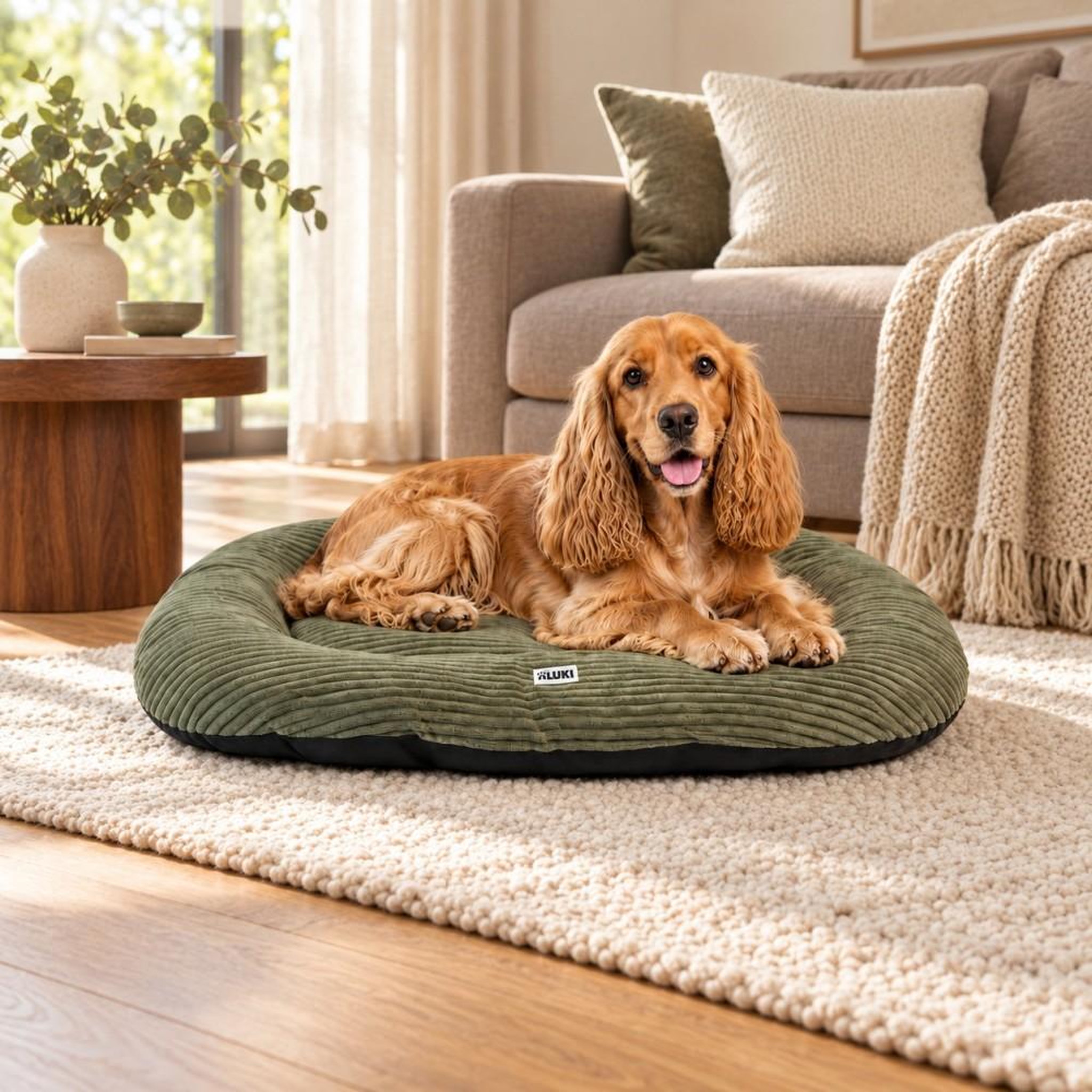 Voir la diapositive 3 : MON AMI LUKI MON AMI LUKI - Coussin ovale antiderapant velours cotele pour chien
