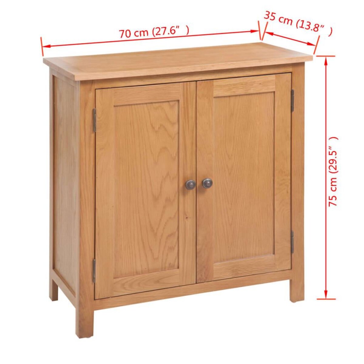 VIDAXL Buffet 70x35x75 cm Bois de chene massif