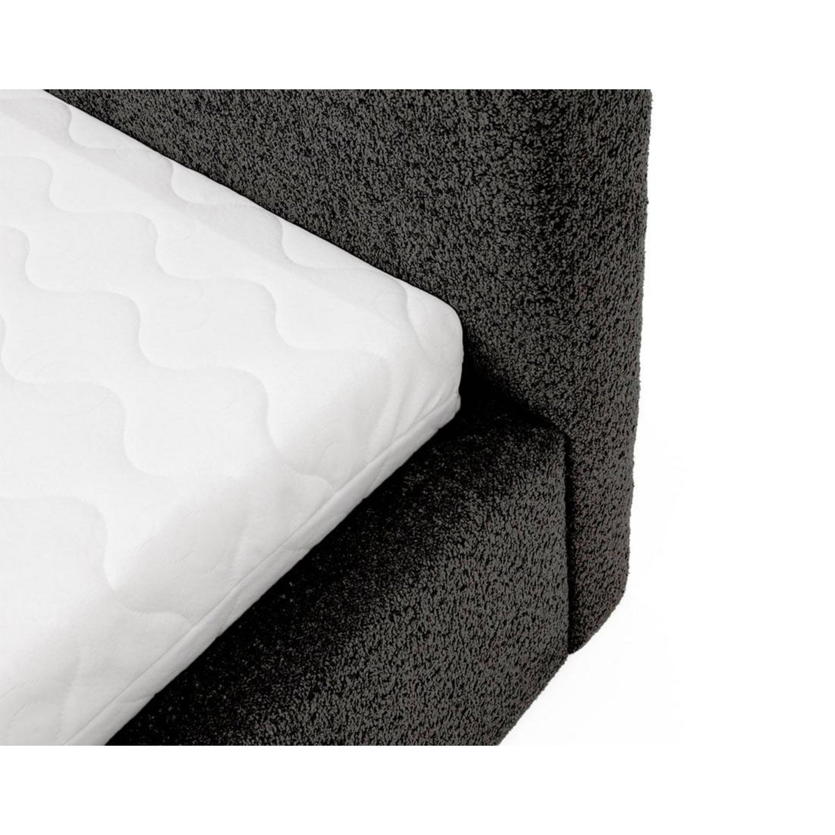 BEST MOBILIER Orane - lit coffre - 160x200 cm - en tissu bouclette