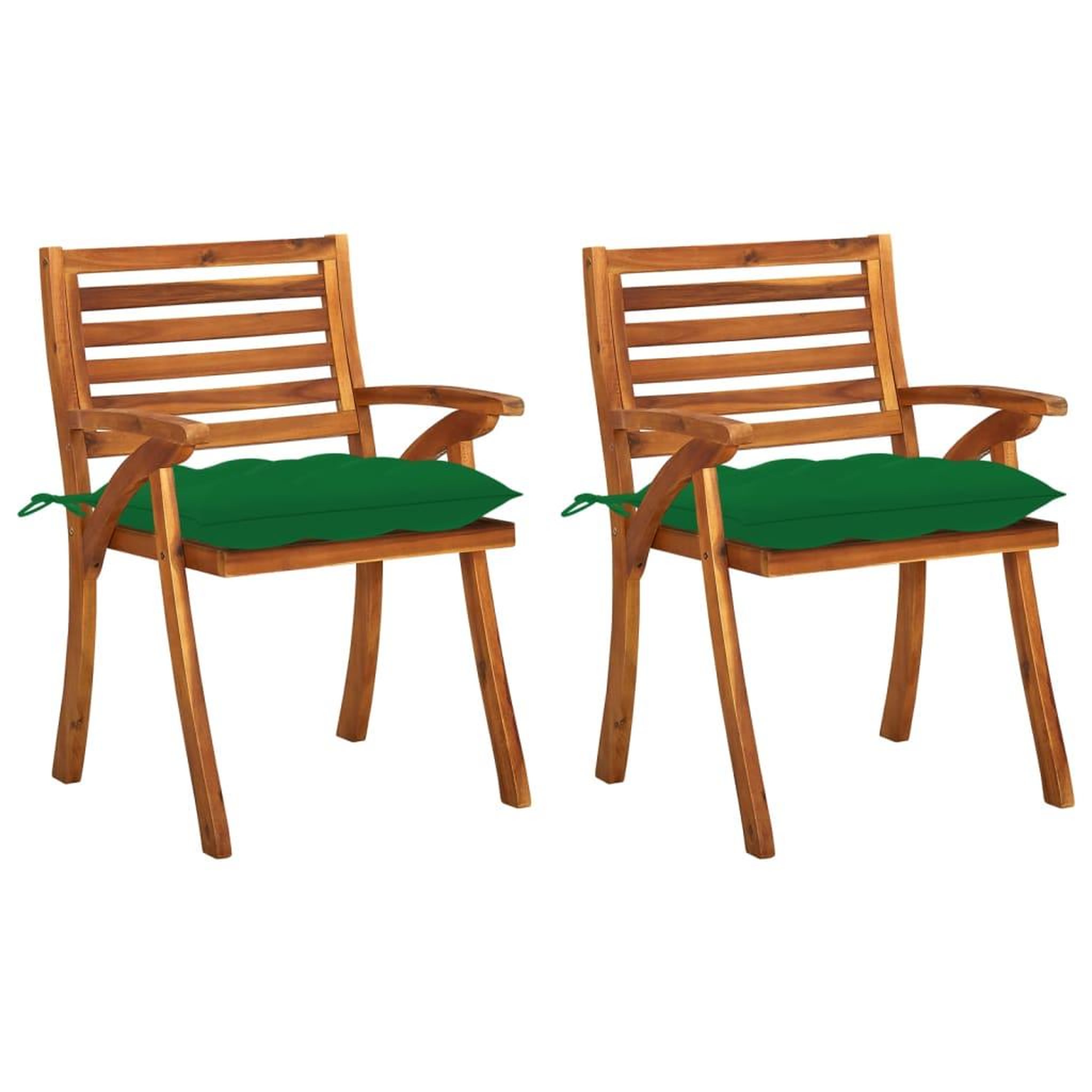 Voir la diapositive 1 : VIDAXL Chaises a manger de jardin avec coussins lot de 2 Acacia massif
