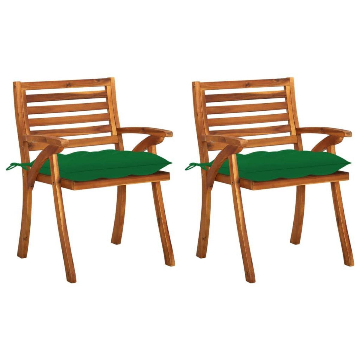 VIDAXL Chaises a manger de jardin avec coussins lot de 2 Acacia massif