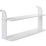 HomeStyle4U Etagère double suspendue blanche en bois 83cm à fixer à un lit