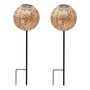 Voir la diapositive 1 : Lumisky Lot de 2 balises solaires orientales AGADIR Cuivre Acier H45cm