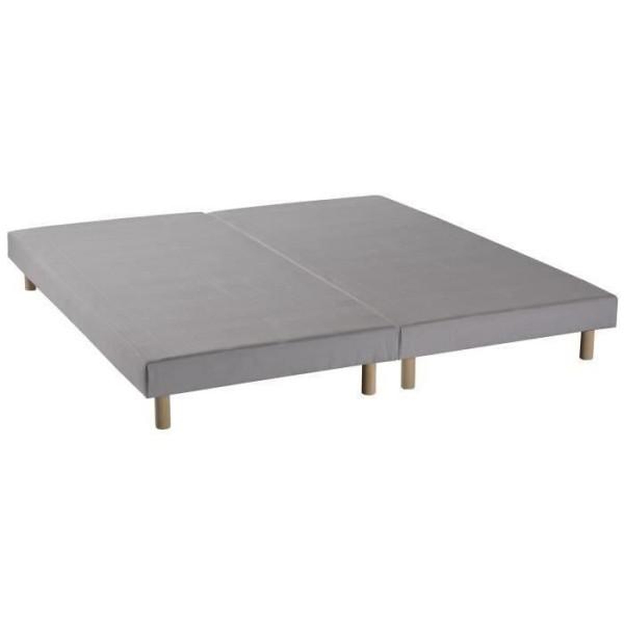Voir la diapositive 2 : DEKO DREAM Deko dream rakenne sommiers tapissiers a lattes 2x80x200 - bois massif gris + pieds