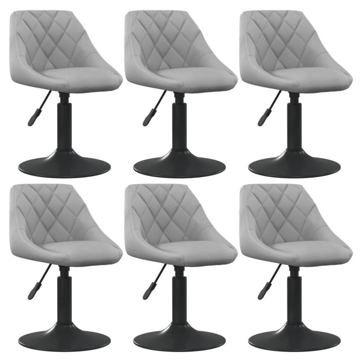 VIDAXL Chaises pivotantes a manger lot de 6 gris clair velours