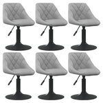 VIDAXL Chaises pivotantes a manger lot de 6 gris clair velours