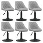 Voir la diapositive 1 : VIDAXL Chaises pivotantes a manger lot de 6 gris clair velours