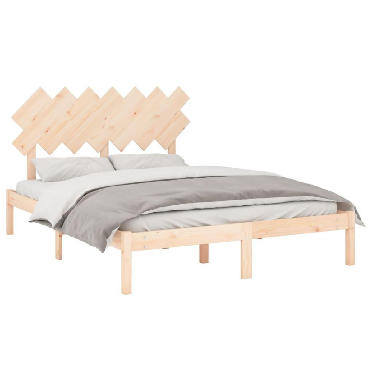 VIDAXL Cadre de lit sans matelas 140x190 cm bois massif
