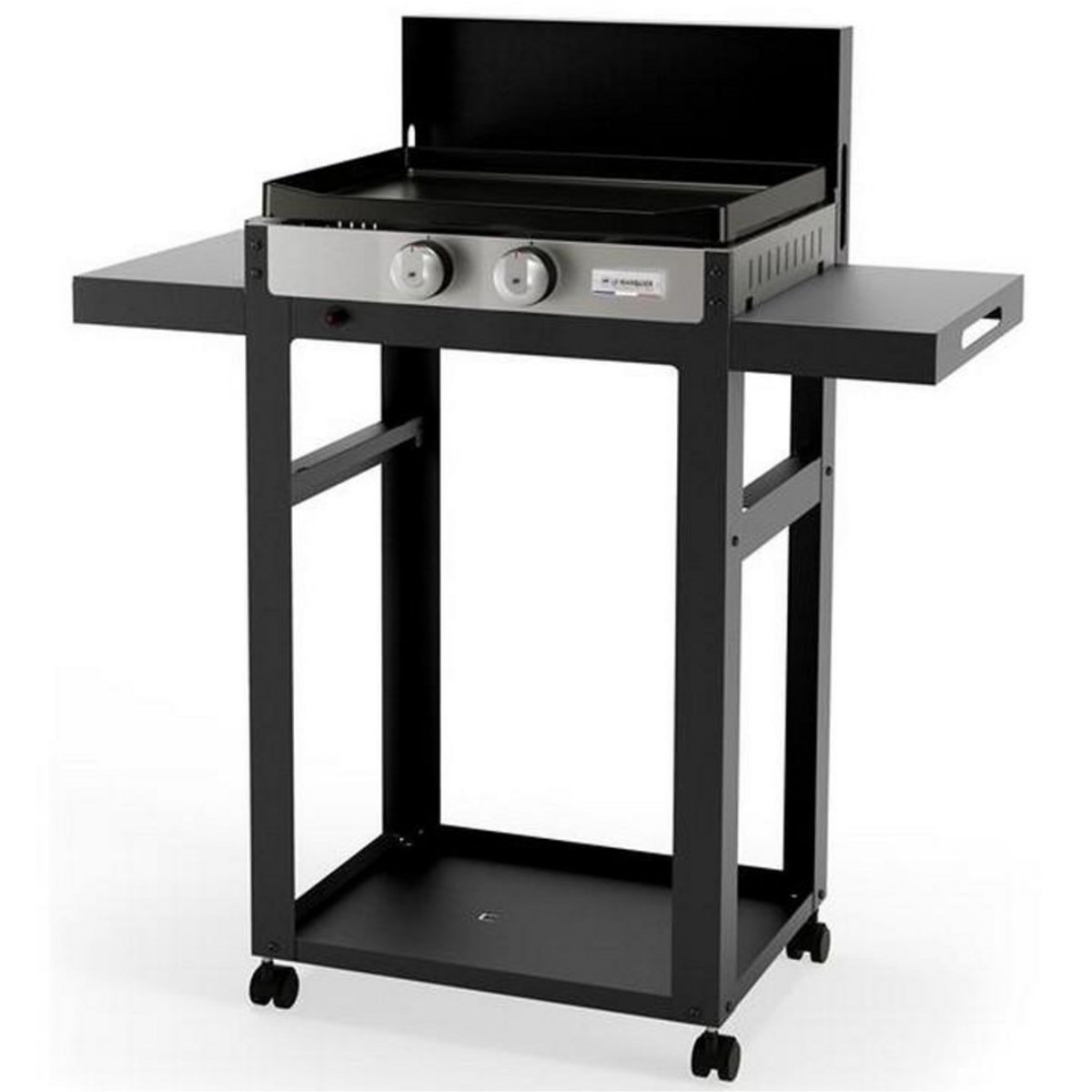 Le marquier Plancha gaz 4200w plaque fonte émaillée 50x35cm avec chariot - plfo250dc