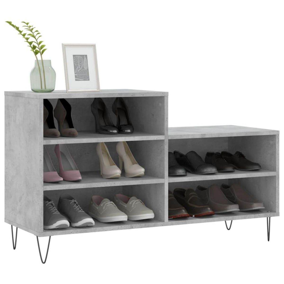 VIDAXL Armoire a chaussures Gris beton 102x36x60 cm Bois d'ingenierie