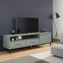 VIDAXL Meuble TV avec pieds en metal Gris Bois de pin massif OSLO