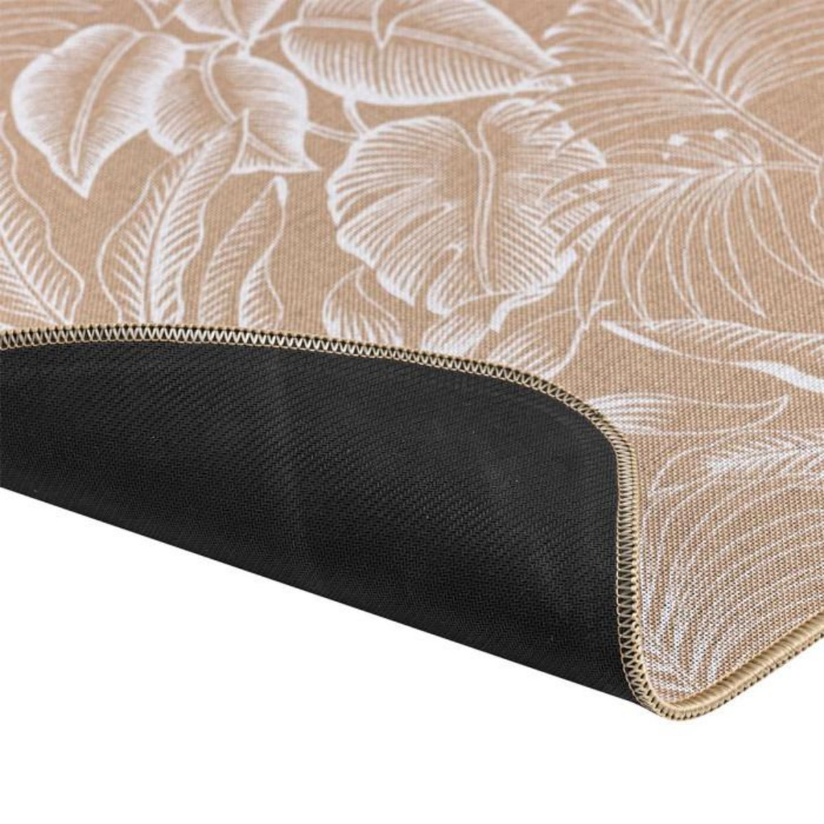 Paris Prix Tapis Déco Imprimé  Stylis  45x75cm Naturel & Blanc