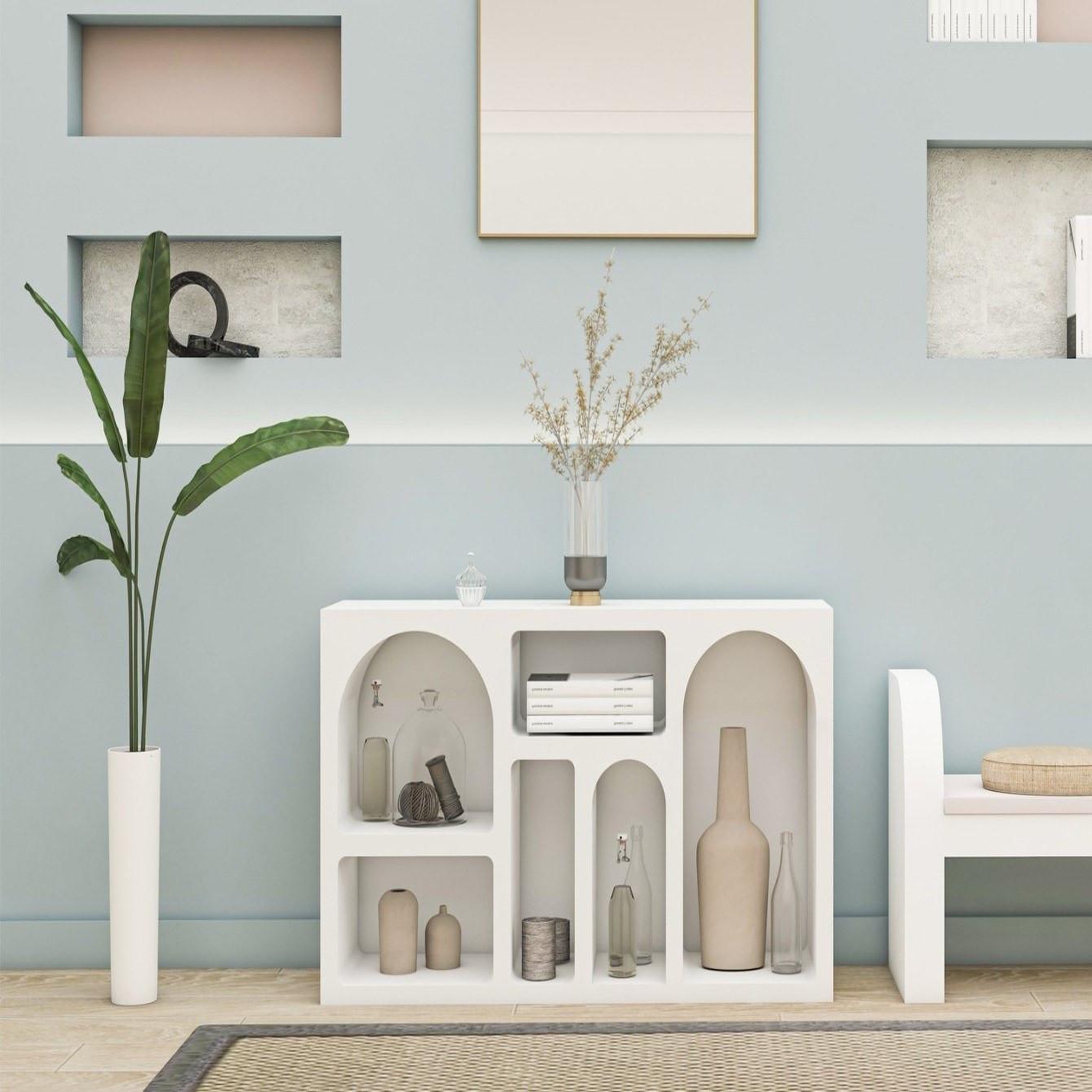 Voir la diapositive 4 : Habitat et Jardin Buffet en bois  liva  - 120 x 37 x 74 cm - blanc